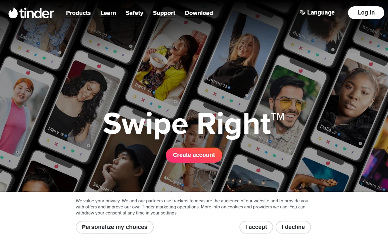 Screenshot of Tinder